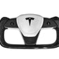 Carbon Fiber Yoke Steering Wheel for Tesla Model 3/Y (Model S Plaid Style)