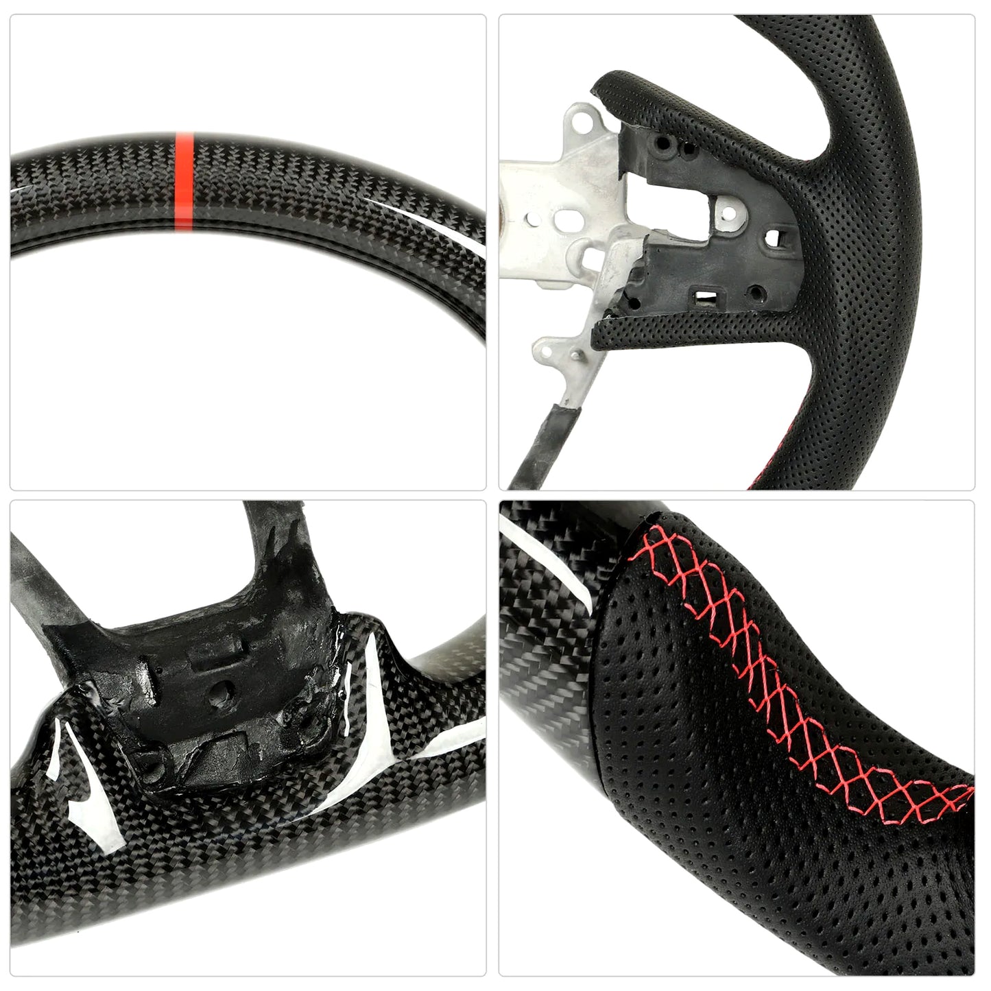 Honda Civic Steering wheel Perforated Leather Steering Wheel Carbon Fiber, Compatible With 2016-2021