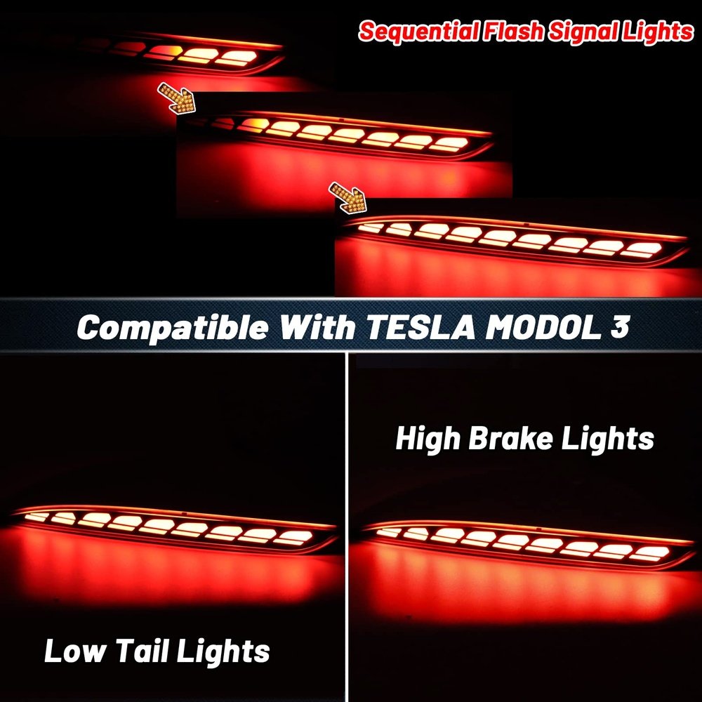 Dragon scale style Rear Bumper Reflector Tail Light for Tesla Model 3/Y
